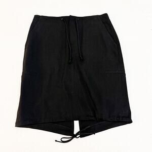 Club Monaco Black Pencil Skirt Waist Tie Adjustable Slit Skirt Size 12